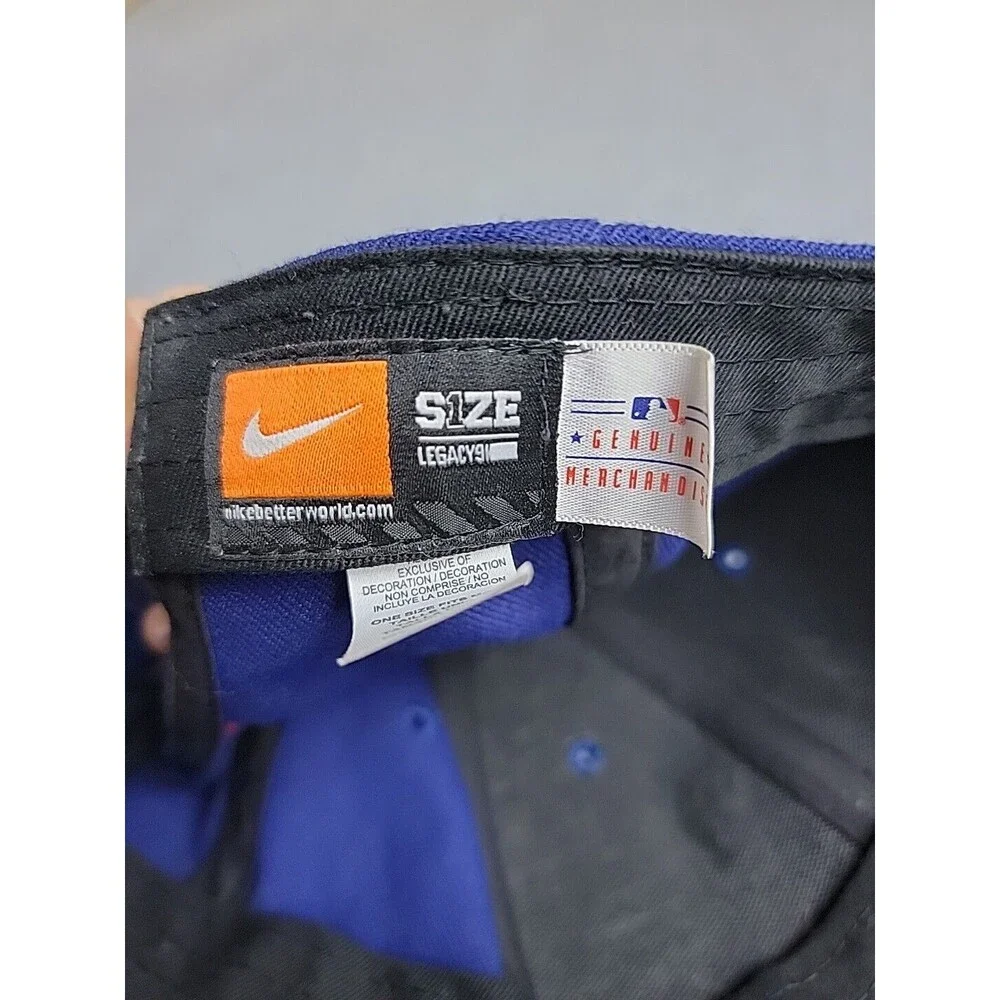 Nike Texas Rangers Hat Cap Strapback Blue Embroidered Swoosh Logo‎ MLB OSFM